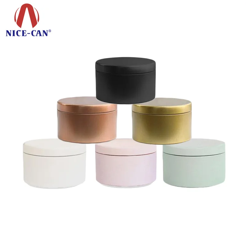
[20 Years Factory] metal packaging manufacture custom logo printed Multicolor Solid color tin cans for candles  (1700003455390)