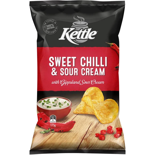 
Kettle sweet chilli & sour cream chips potato fried vegetable snack 175g 