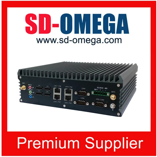 SD5100 AMD встроенный V1000 процессор с 8 x GbE/2 x COM/4 x DP/4 x USB 3,0/9-48 в AI GPU Мини ПК