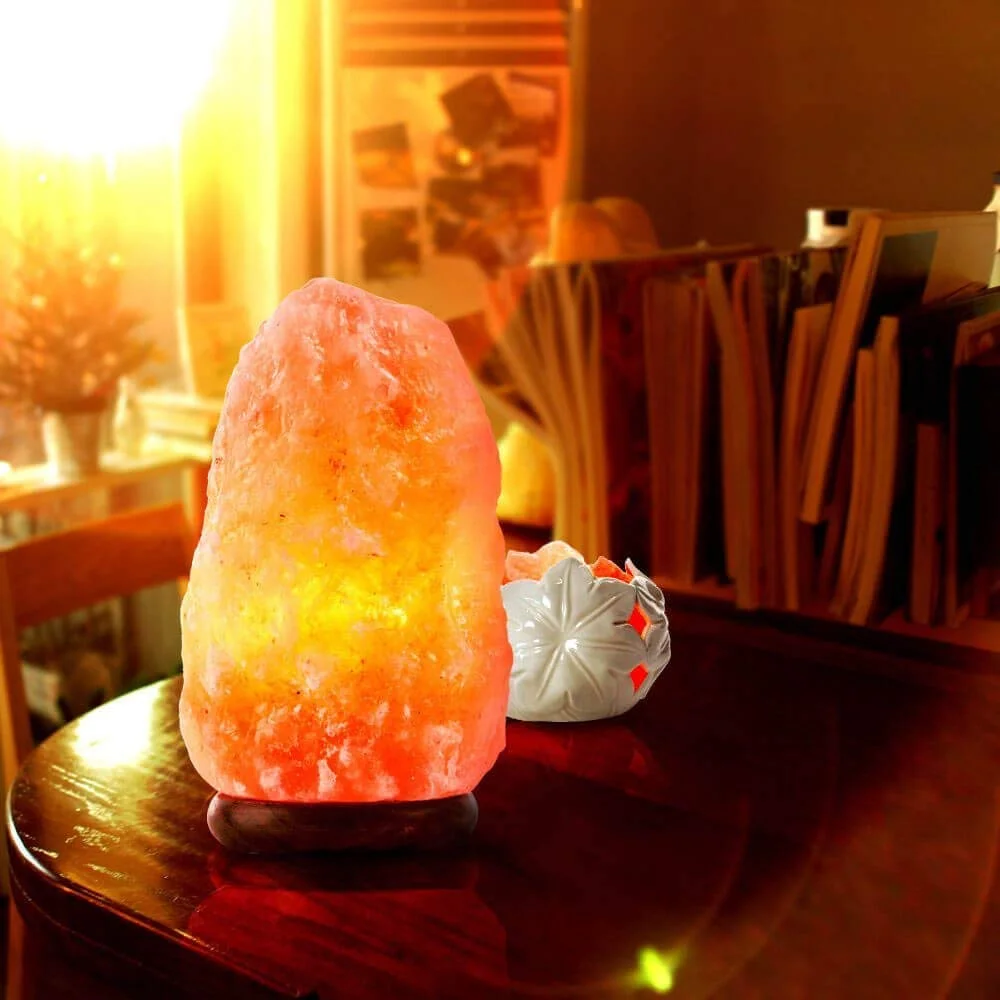 premium quality Himalayan Pink Salt Cube Shape Fire Bowl Salt Lamp OEM ODM customization logo