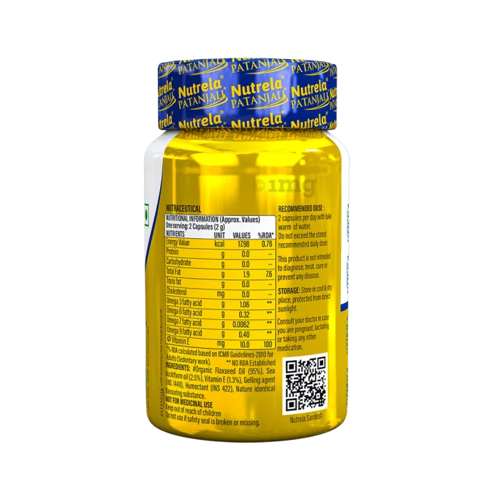 Patanjali Nutrela органические капсулы Омега 3 6 7 и 9 Вег мягкие гелевые повышают когнитивные способности функцию головного мозга