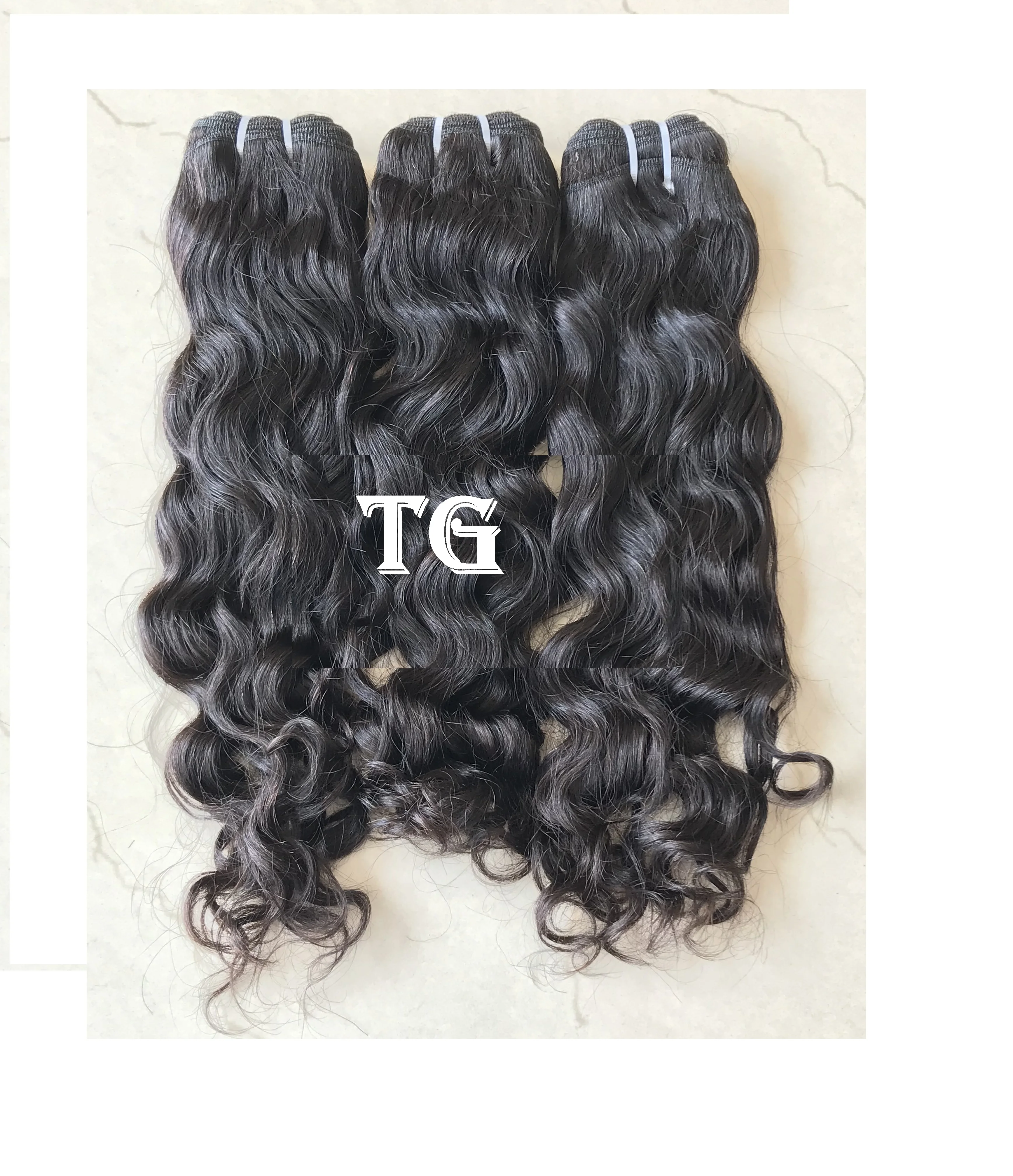 100% Unprocessed Brazilian Natural Water Wave Human Weft Hair Bundles Form Raw Indian Temple Hair Vendor