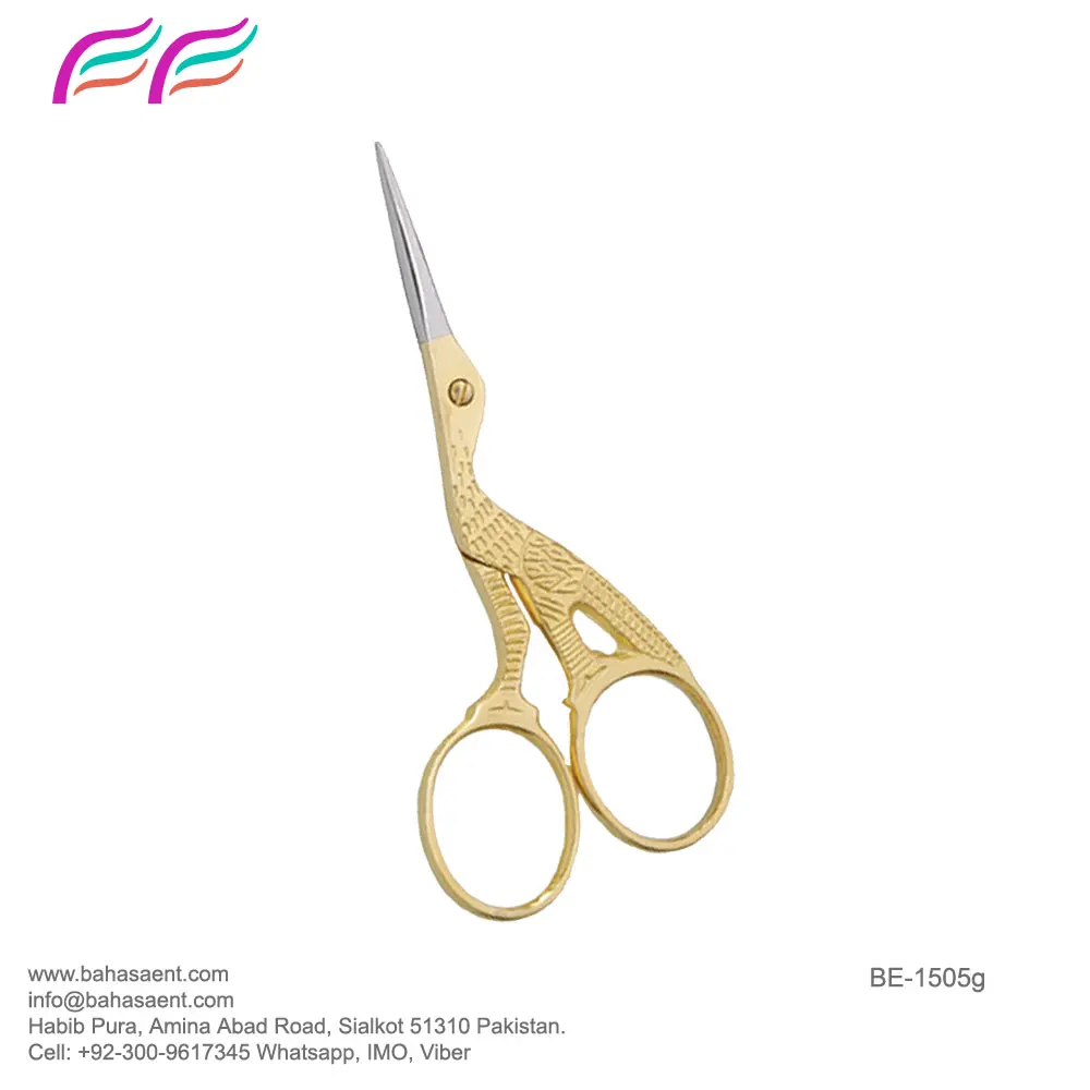 Stainless Steel Embroidery Scissors sharp embroidery scissors Wholesale Fancy embroidery stork scissors by Bahasa Pro