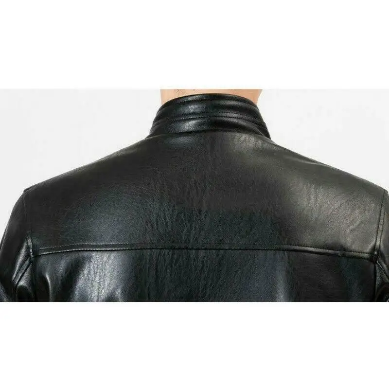  Мужская куртка из искусственной кожи деловая верхняя одежда с меховой подкладкой и воротником-стойкой 2021 оптовая цена