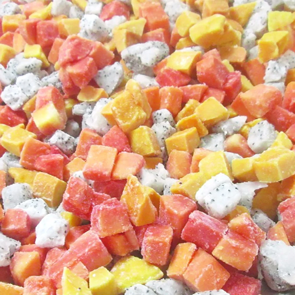 The Best Selling Product - IQF Frozen Mixed Fruit Mango + Red Papaya + White Dragon Fruit Origin Vietnam Export Standard