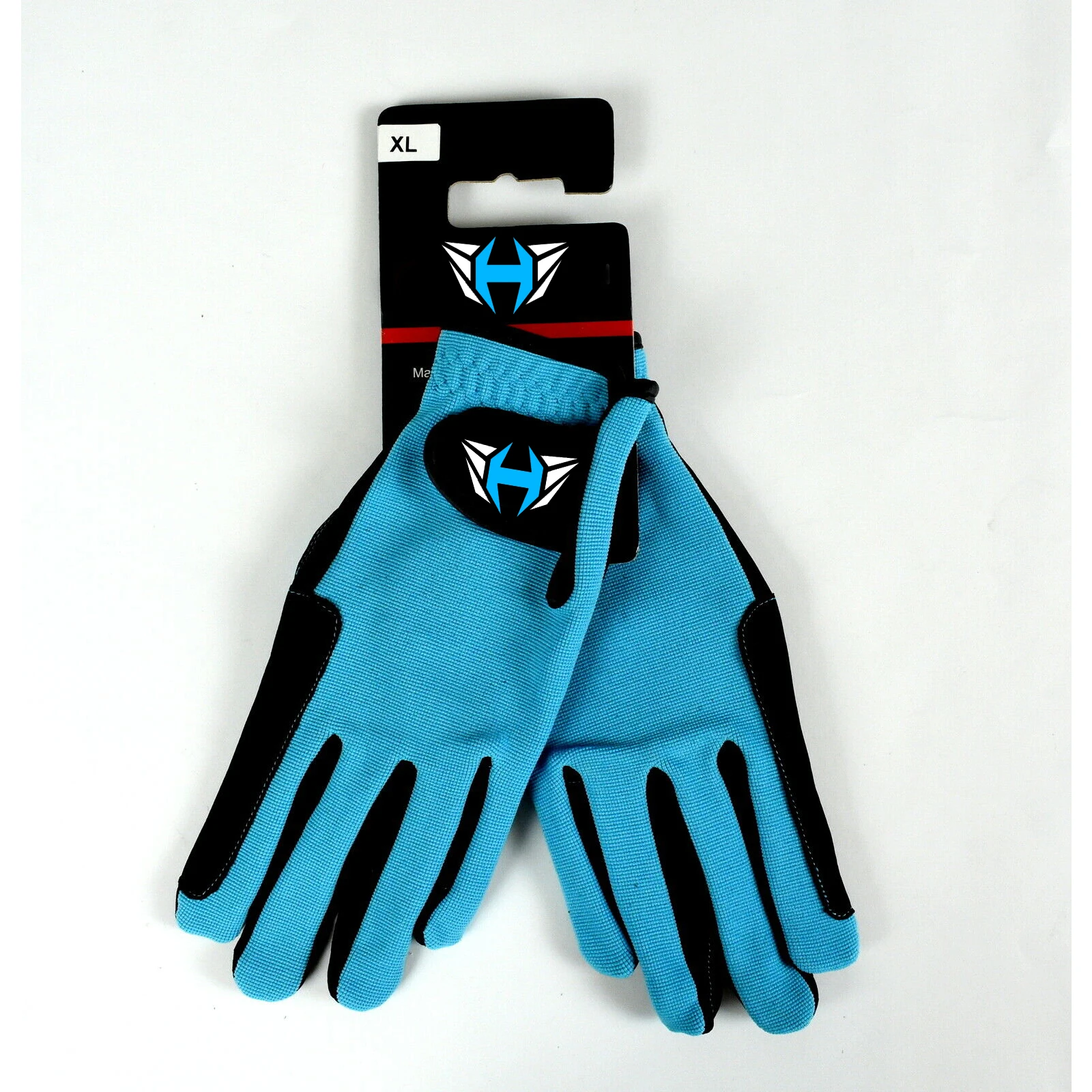 Перчатки для конного спорта унисекс, мужские большие, с пальцами, для верховой езды, черные, синие