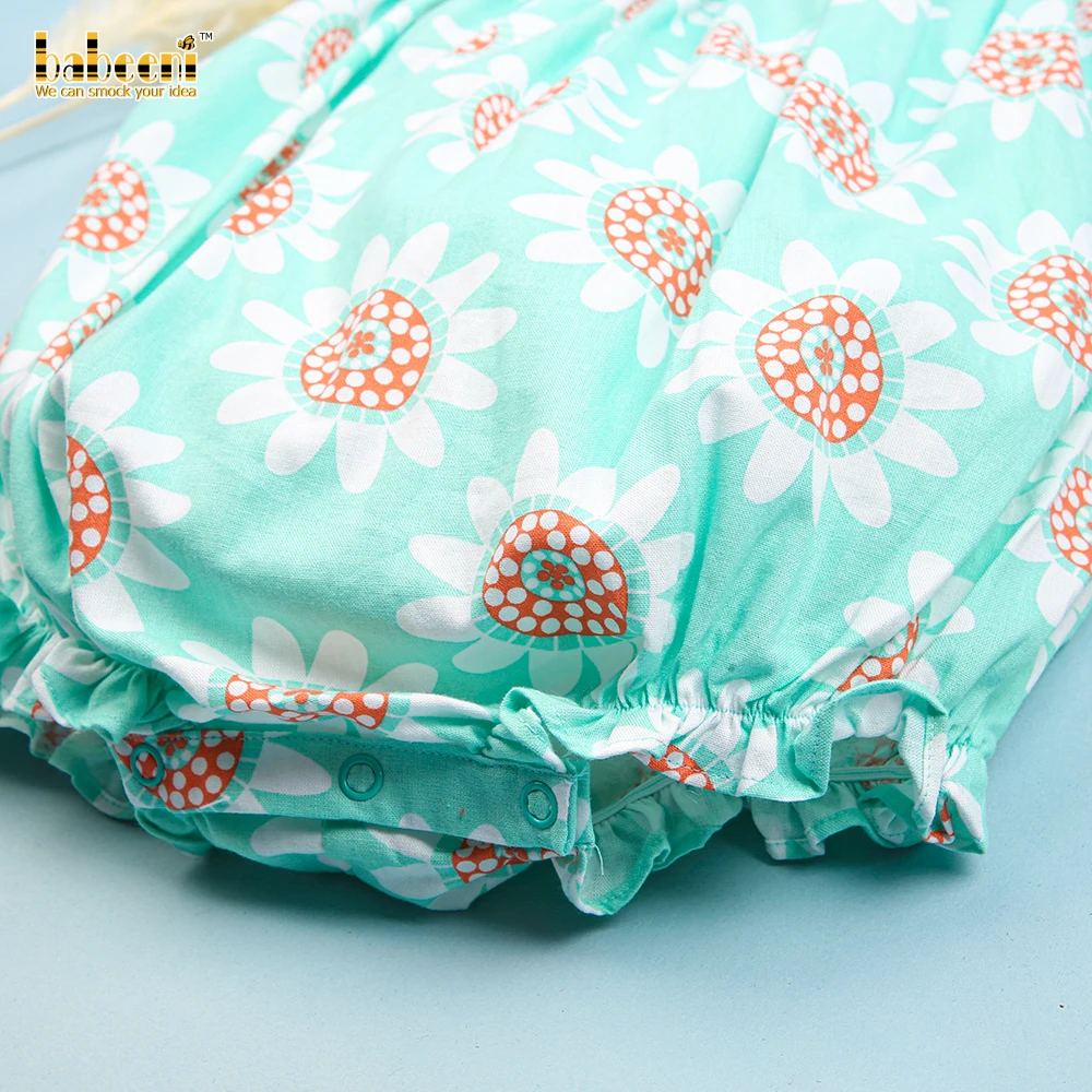 Luxurious floral geometric smocking girl bubble OEM ODM baby smocked romper wholesale manufacturer - BB2495