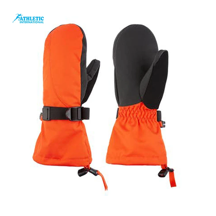 Ski Mitten gloves Winter Gloves 30F Coldproof Thermal Water Resistant Deerskin Suede Leather Snow Ski Gloves Custom