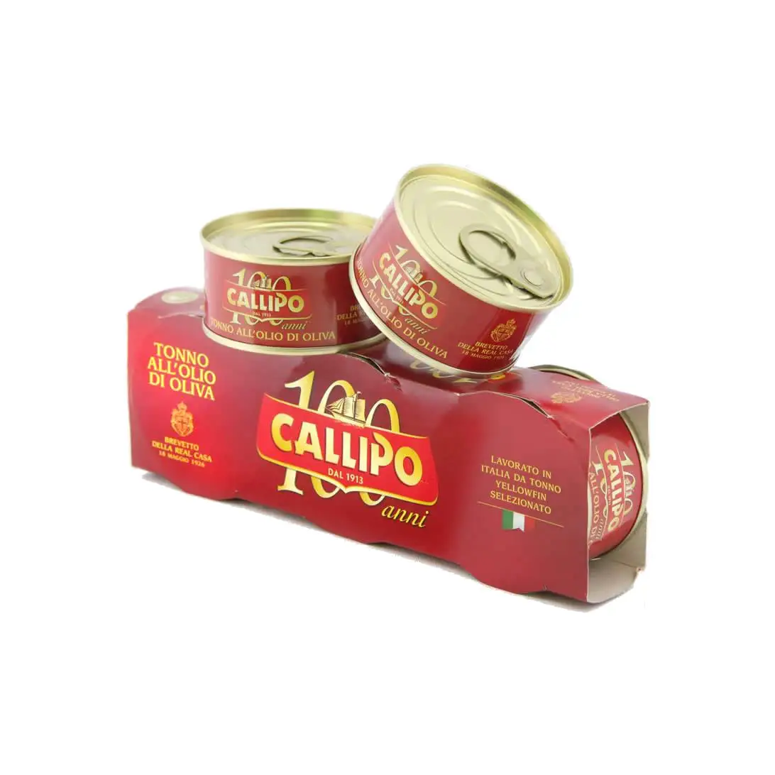 Yellowfin Tuna fillets in olive oil in glass pot Calippo 820 g - Made in Italy
