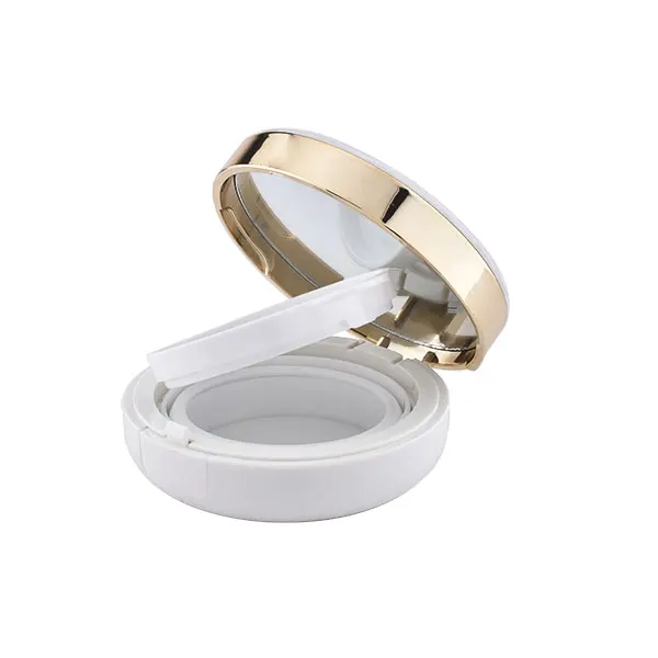 Wholesale white compact powder box with mirror high-end textured compact powder box