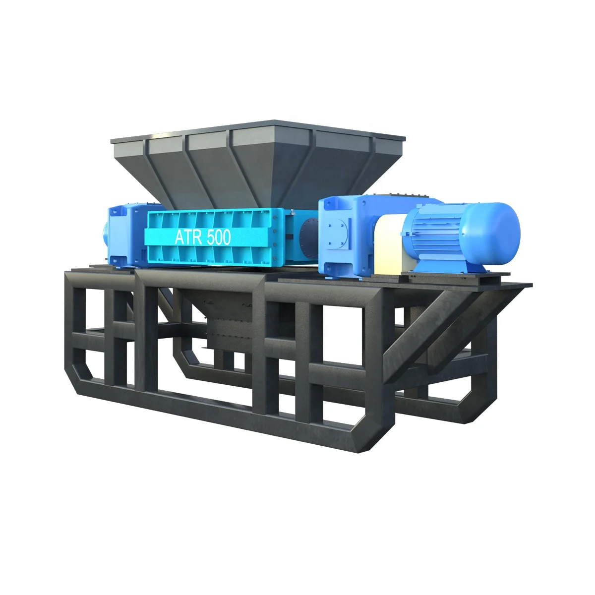 Two-shaft industrial Shredder ATR/S 500 recycling for plastic rubber wood light scrap and other solid waste processing