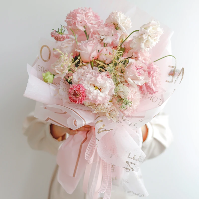 Hot Sale Korean Plastic Waterproof High Quality Packing Paper Printing Flower Bouquet Wrapping Paper