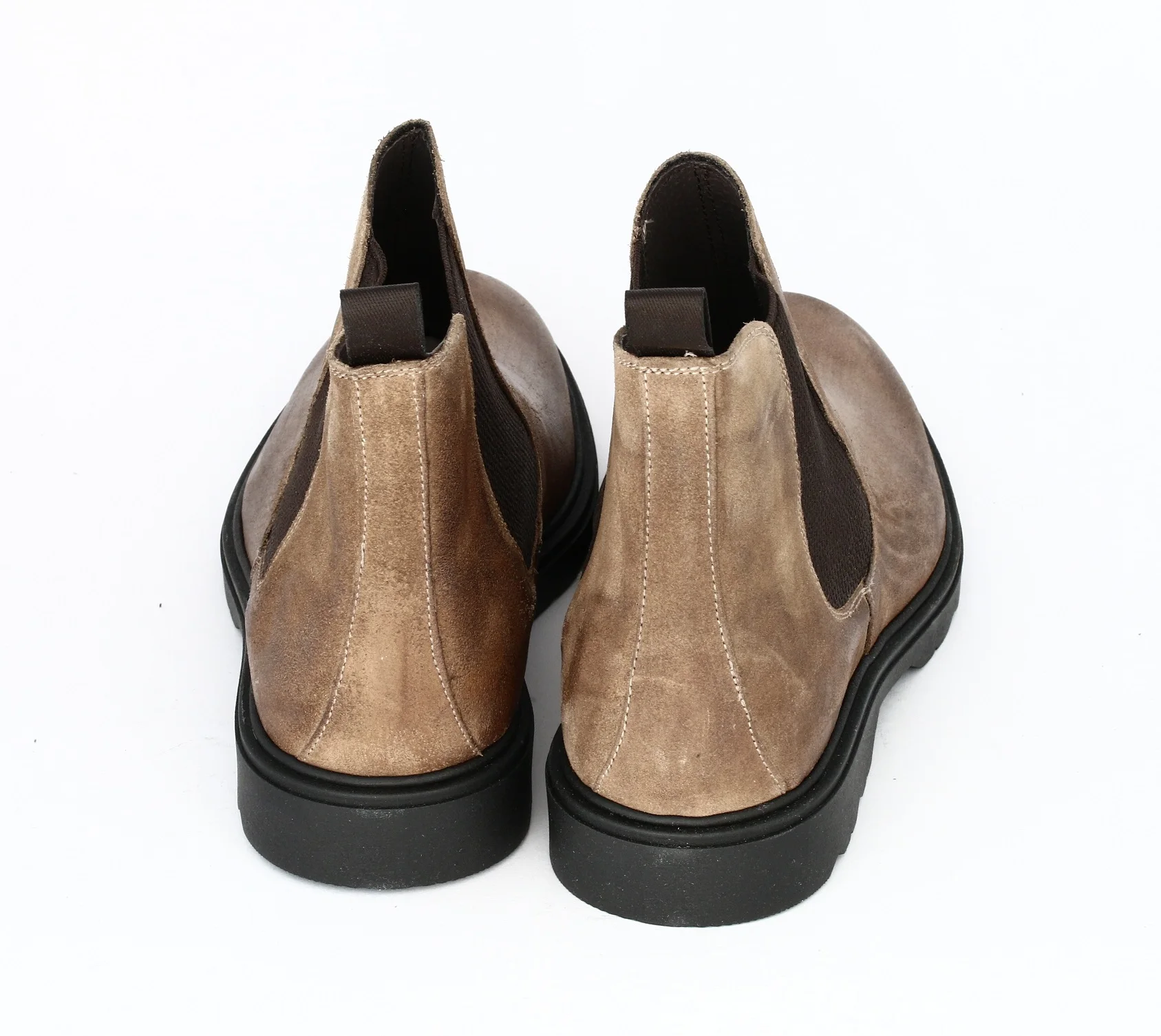 ITALIAN GREASED GENUINE LEATHER OR FAUX SUEDE HANDMADE IN ITALY CLASSIC MEN BEATLE BOOT WITH RUBBER SOLE