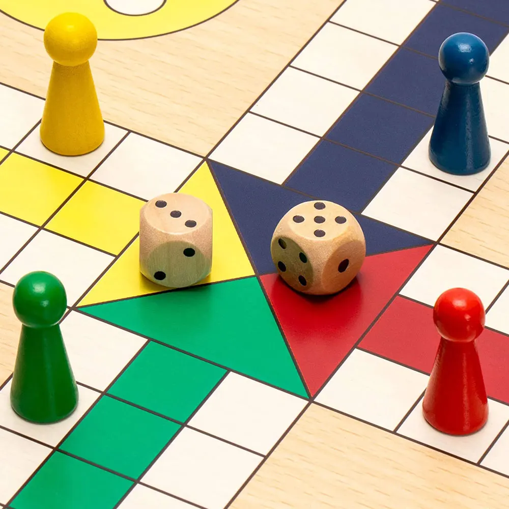 High quality 4 in1 Combined Ludo snake & ladder carrom Board Game Ludo Board Game Manufacturer Supplier Custom Folding Ludo