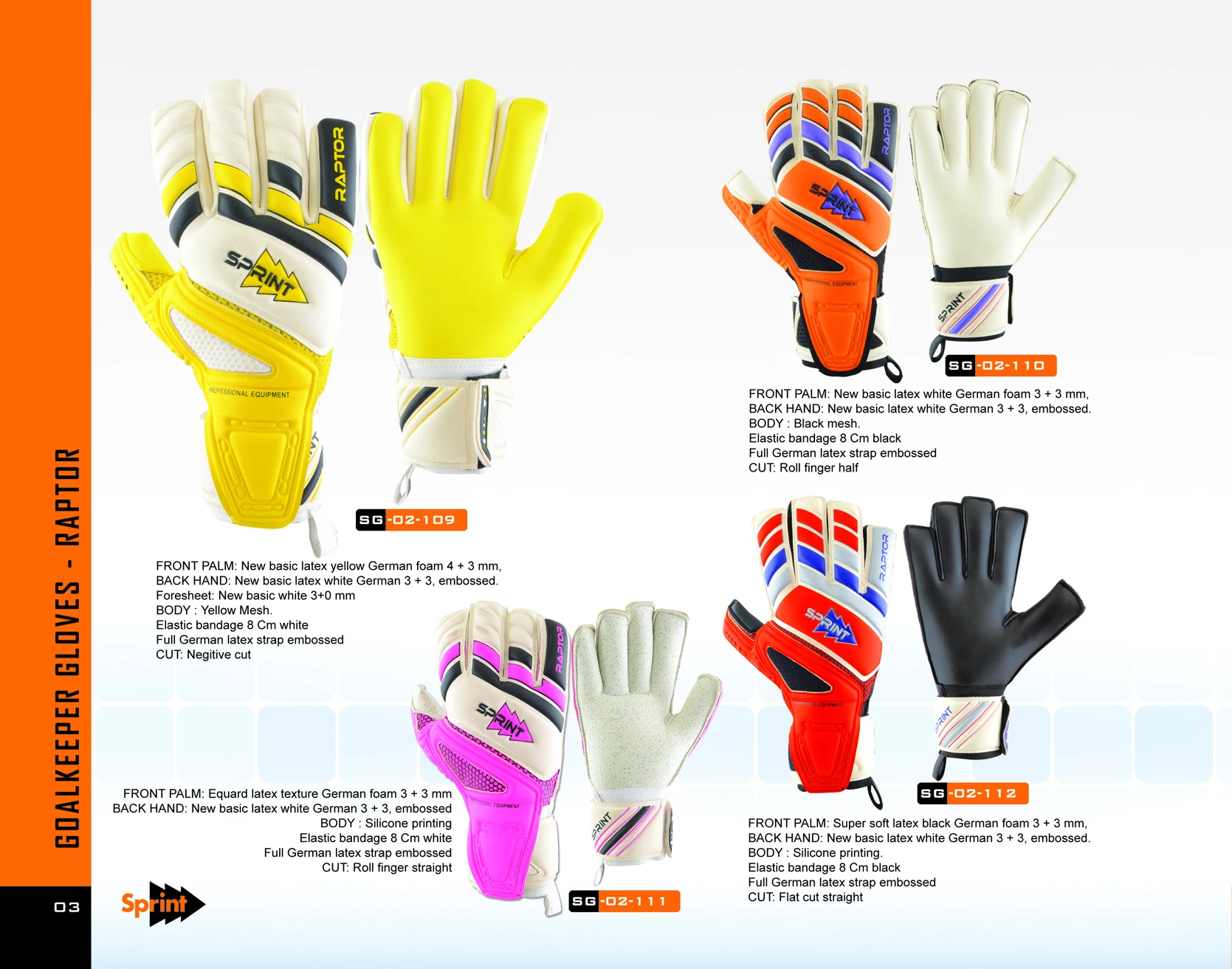 Professional Goalkeeper Gloves Latex Soccer Goalie Gloves with Finger Guards Football Gloves High Quality Sprint Sports 1 Pp Bag