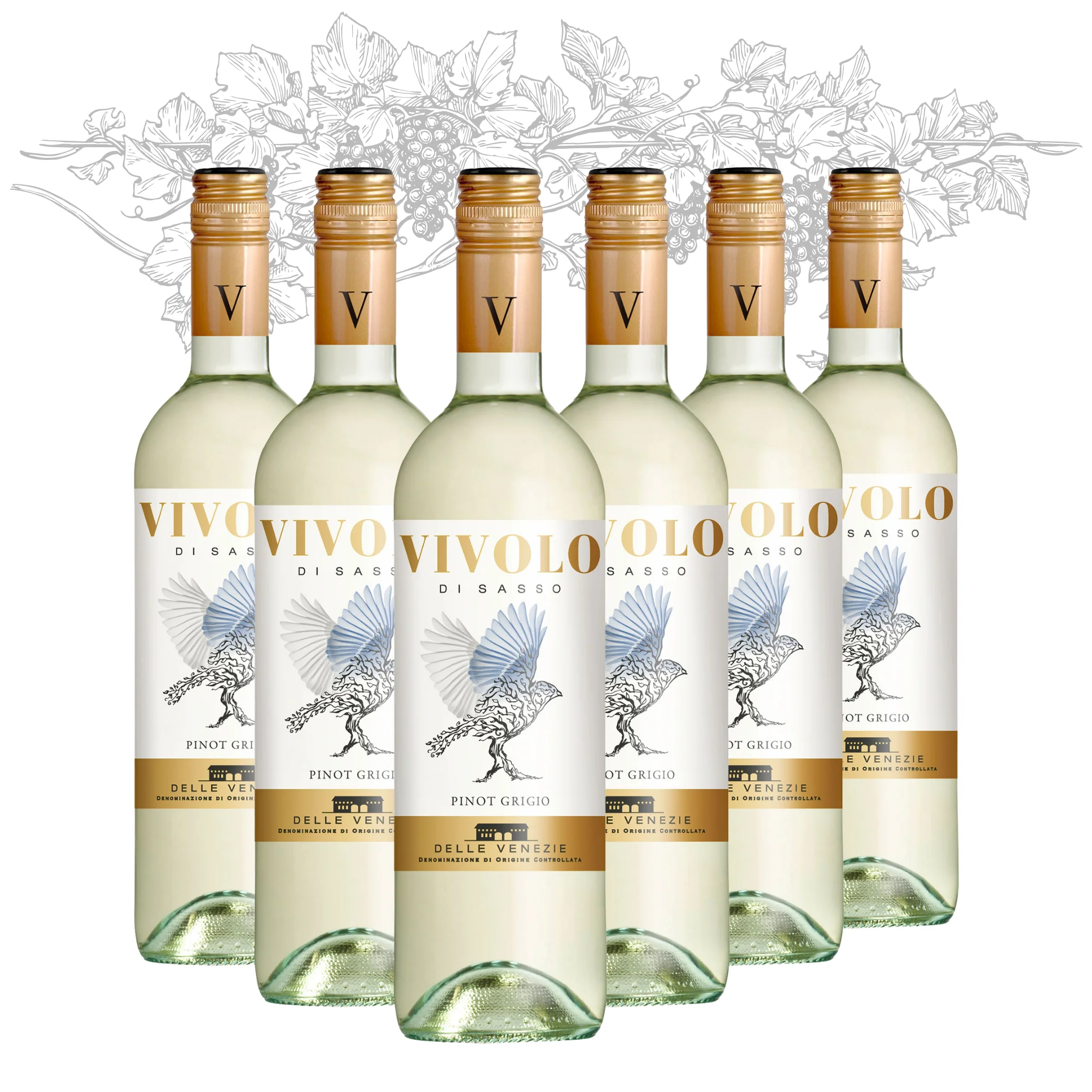 Premium Made in Italy White Wine - Pinot Gris Delle Venezie DOC - Alcohol 12% White Table Wine bottles 750 ml for export