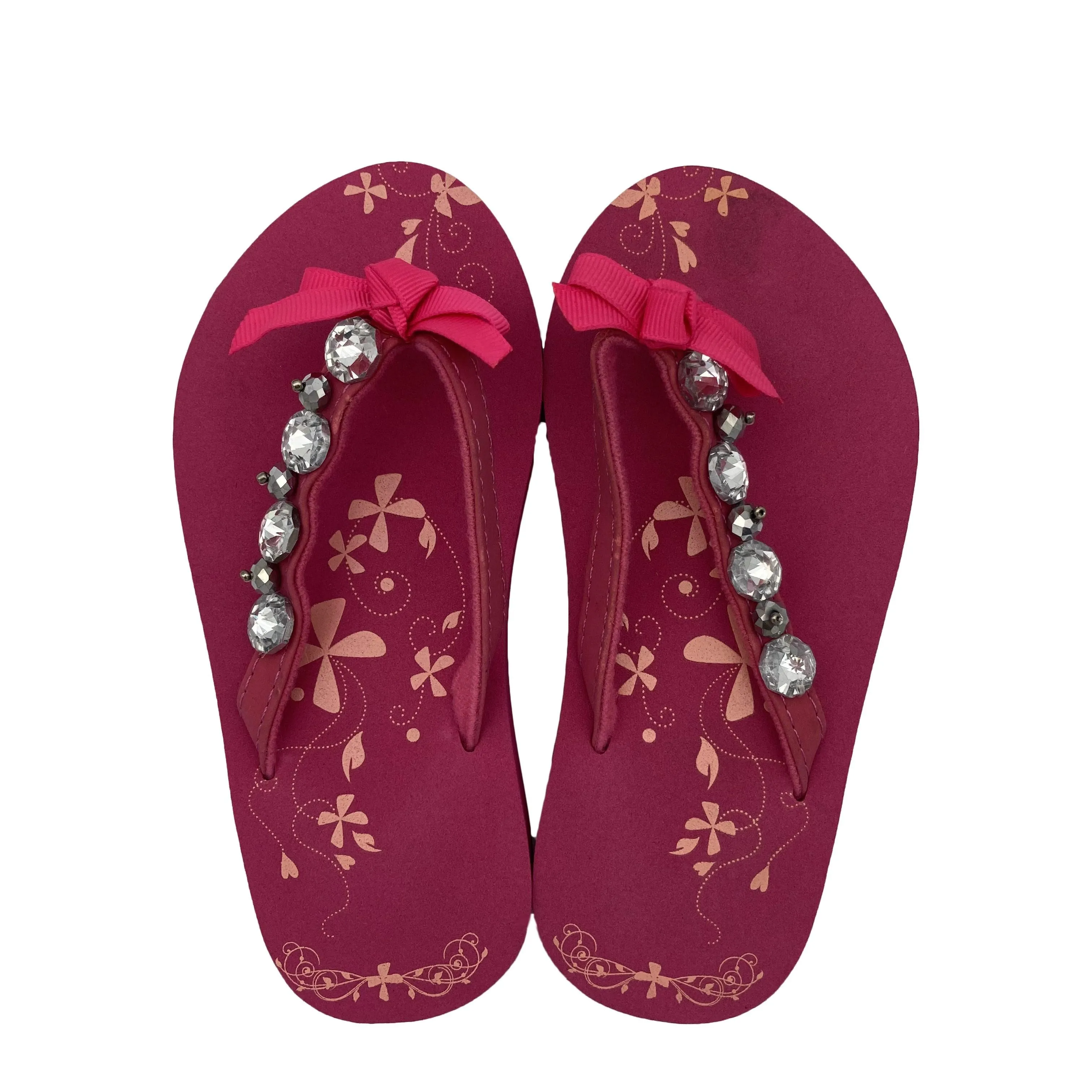 
Top sale kid rhinestone high heel ladies flip flops 