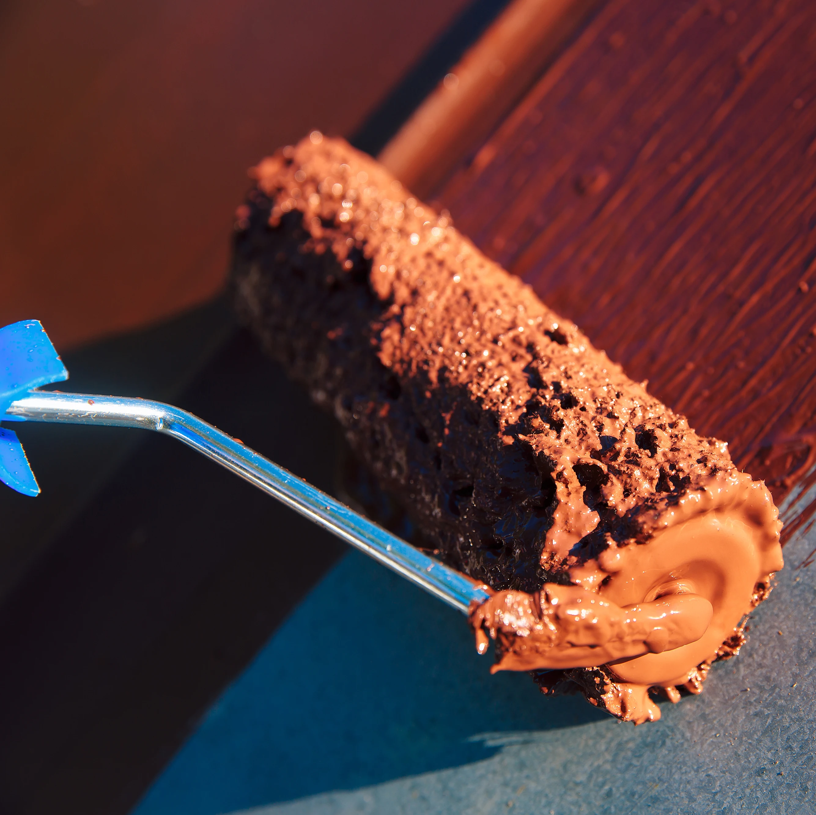 Elastomeric 911 ( 6 kg ) waterproofing of metal roofs with full painting RAL 8004