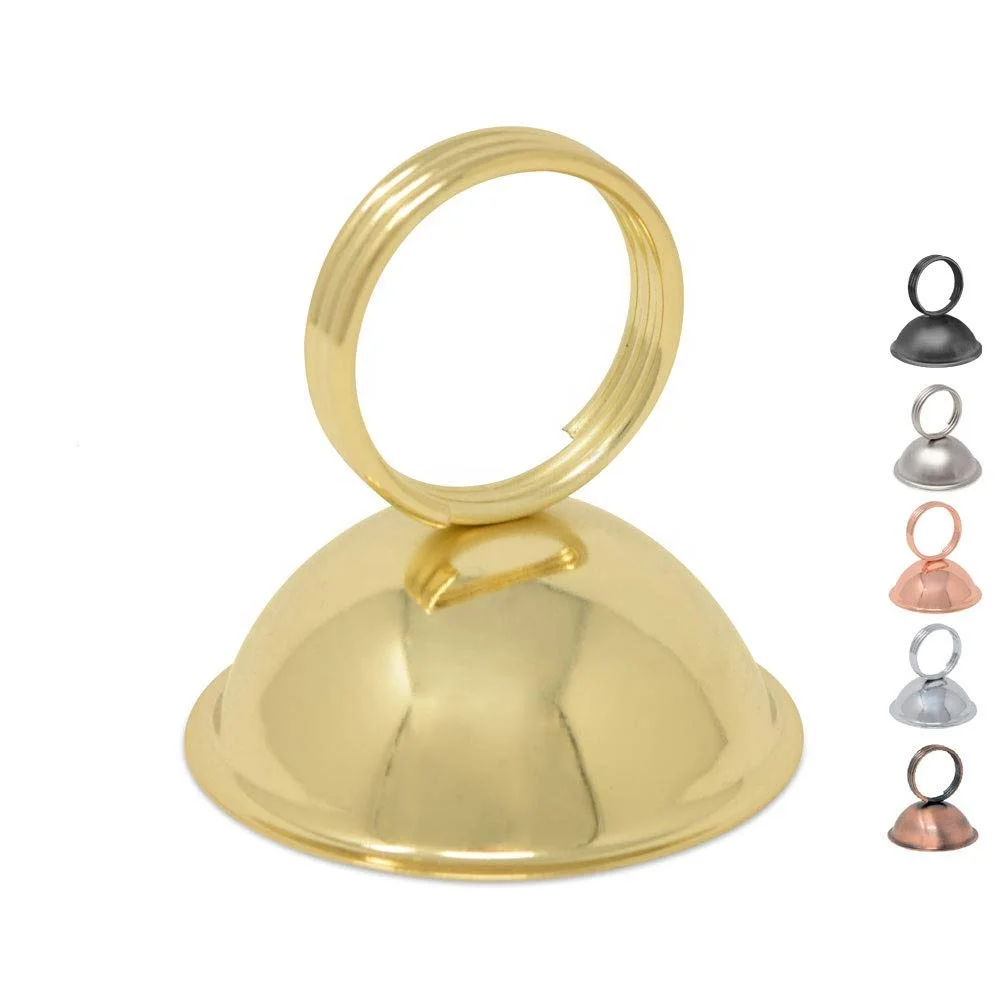 Stainless Steel Metal Table Top Clip Menu Card Holder in  Brass Material