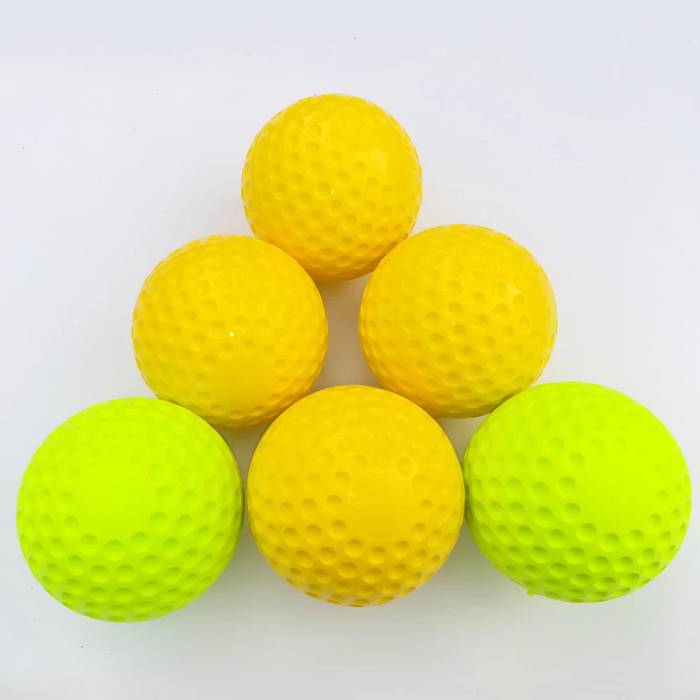 High quality softball pitching machine Ball Extra Hard Yellow hurling Dimpled Ball