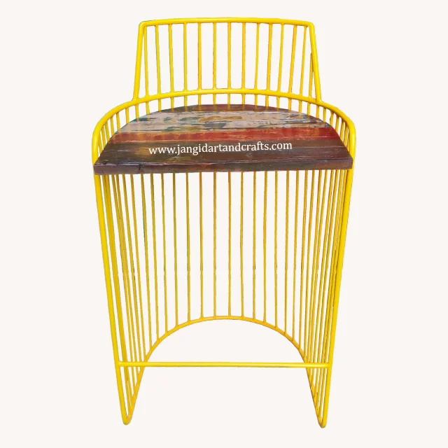 2022 New Furniture Industrial Style Bar Chair Reclaimed Wooden High Chair Coffee Shop Leisure High Luxury Bar Chair India