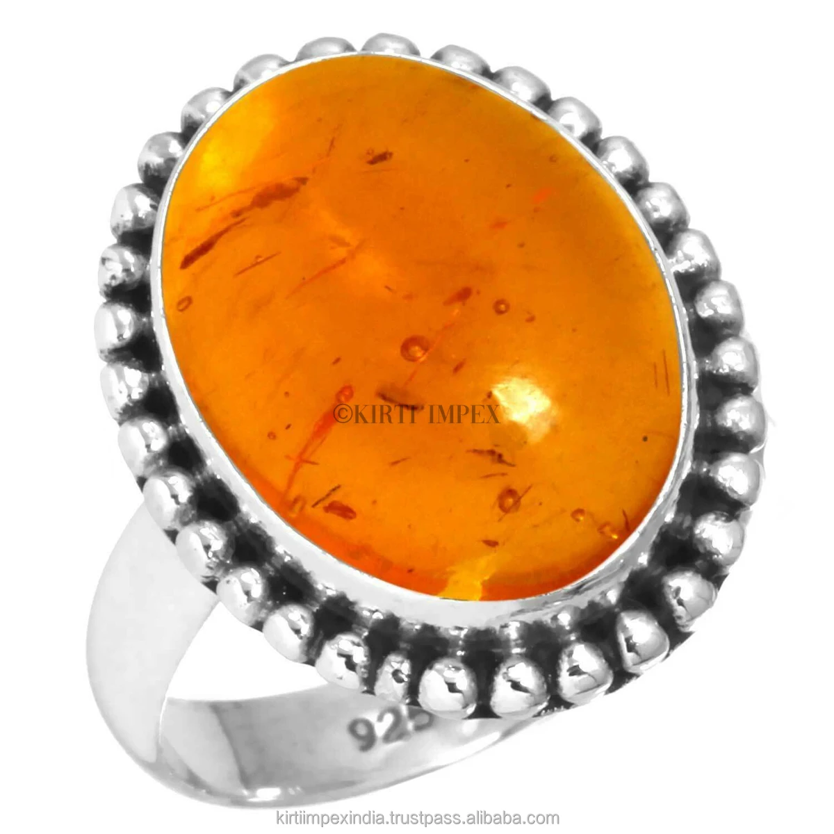 Trending Wholesale Baltic Amber Latest Designs Silver Overlay Boho Rings Vintage Women Jewelry For Retailers