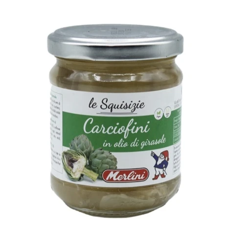 Preserved in Oil Artichokes Made in Italy 190g Canned 0.19 Kg Steamed Brc Ifs Sedex Salty Mason Jar Packaging