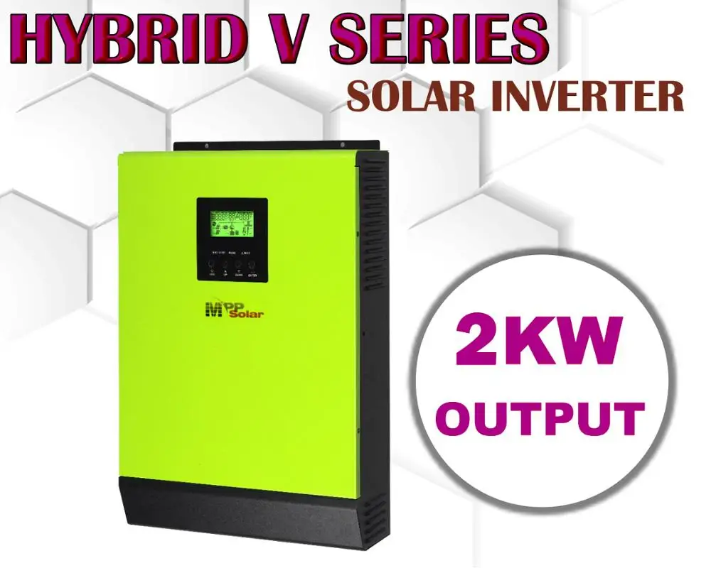 2000w Hybrid Solar inverter 24v 230vac Grid tied solar ineverter + off grid solar inverter