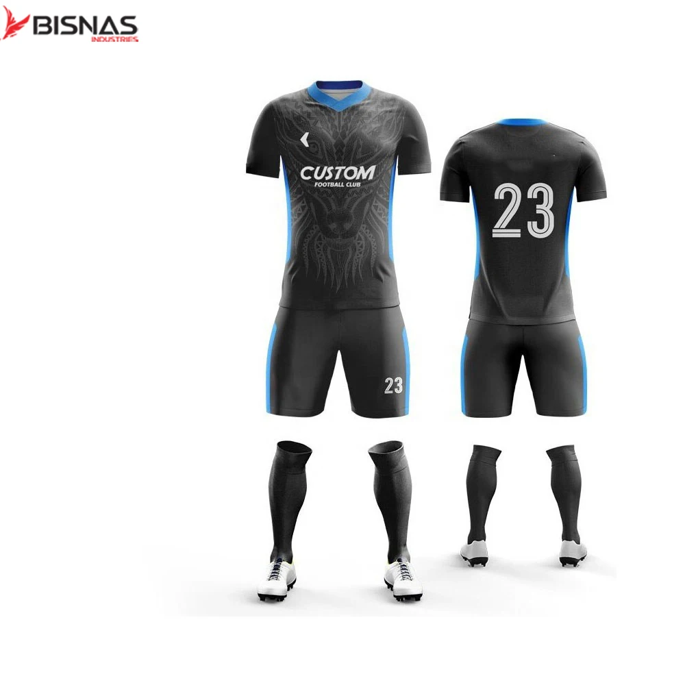 Factory High Quality Cheap Soccer Jersey 100% Polyester Club Soccer Uniform Sets Football Jersey Kit