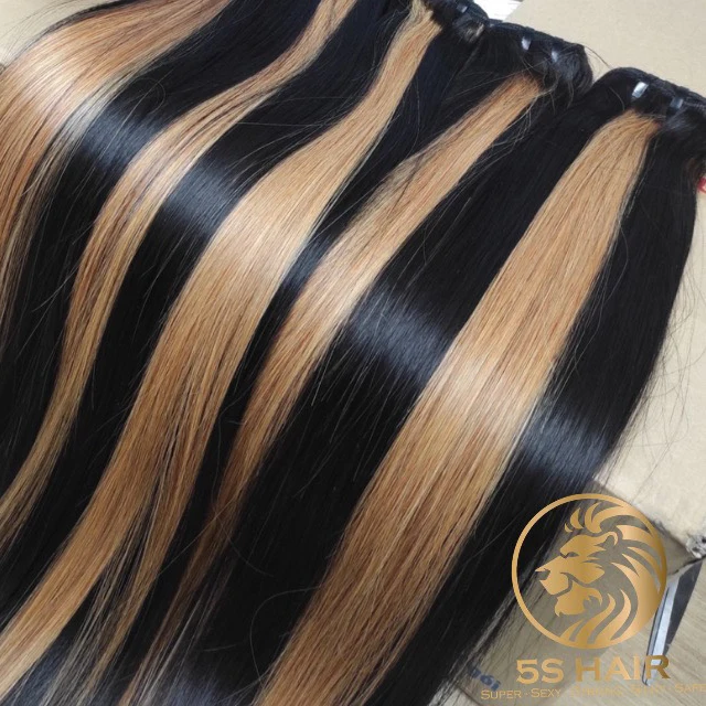(5S Hair Factory) Cheap and High Quality Virgin Human Hair Piano Bone Straight Hair Extension, Raw Virgin Hair, Hair Bundles