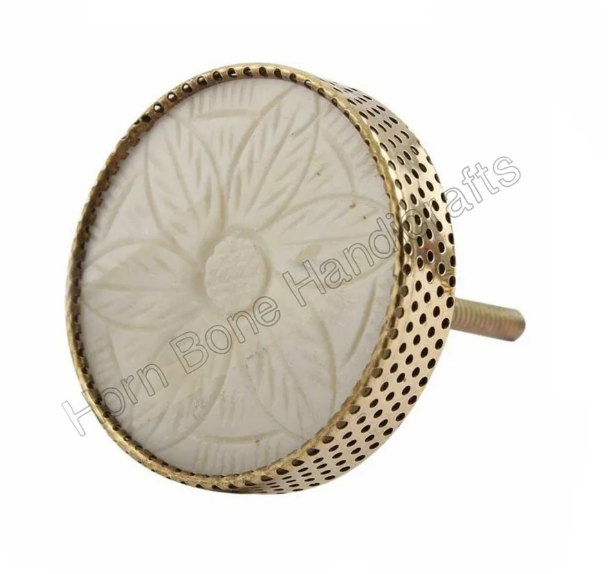 High Quality Round Bone Vintage Door Knob Bone Inlay Drawer Knob Lock or Home And Hotels Bone Inlay Round Cupboard Knob