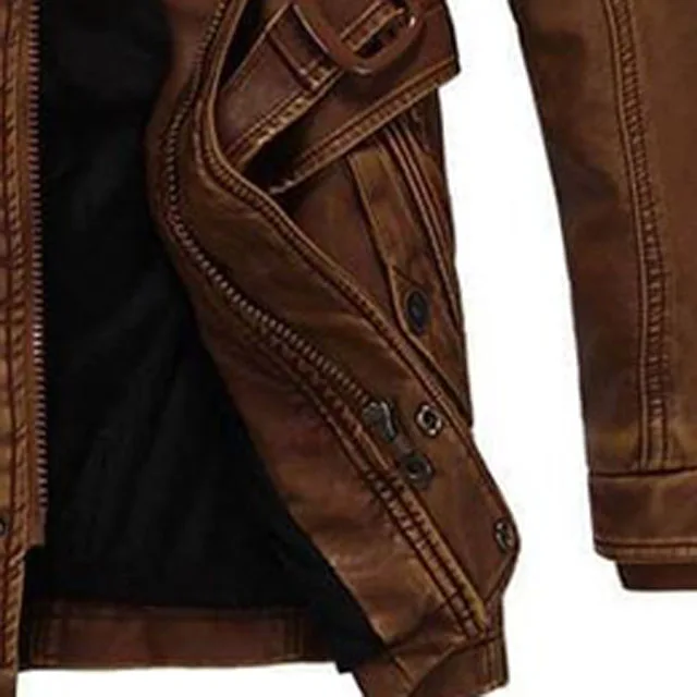 Winter Warm Long Sleeve High Quality Custom Skin Men Leather Jacket New Fashion Casual Autumn Outfits Biker Pocket Design PU