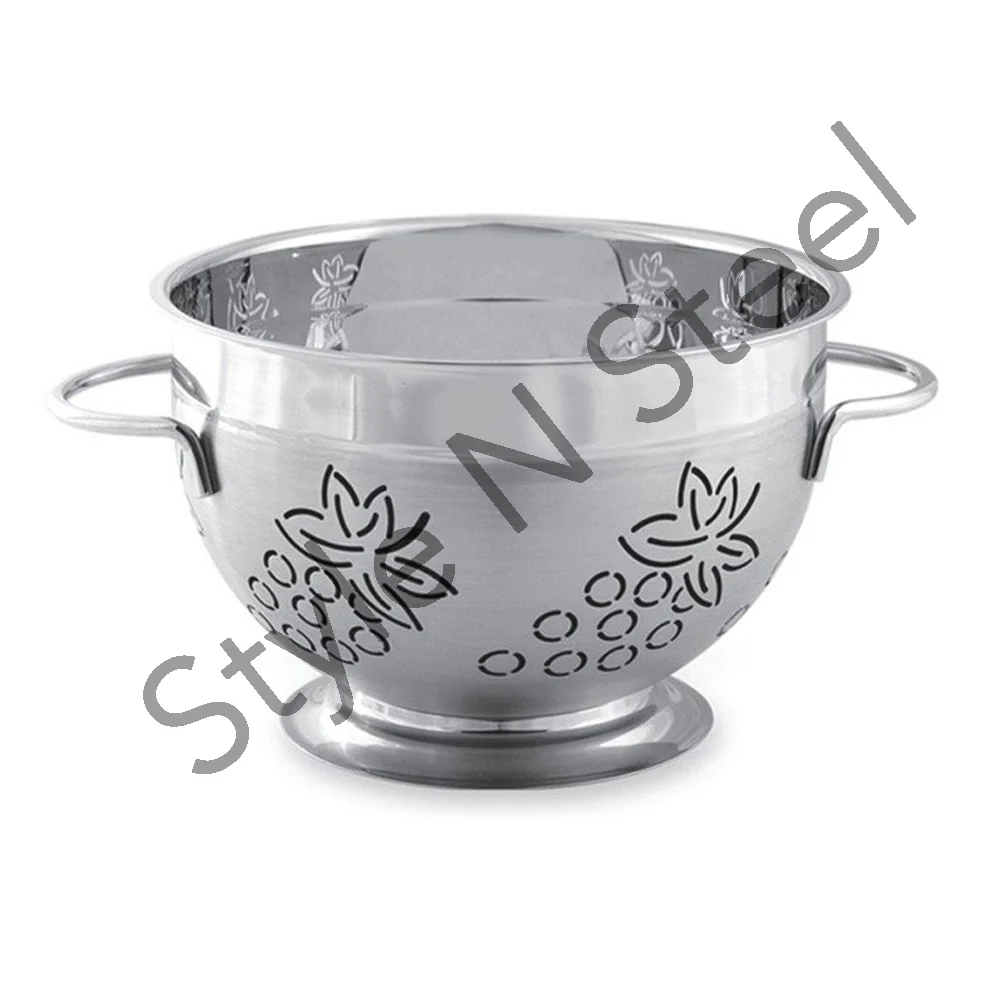 Decorative Color Strainer Basket Cherry & Grapes Punching Colander Colander For Hotel Restaurant Deep Colander