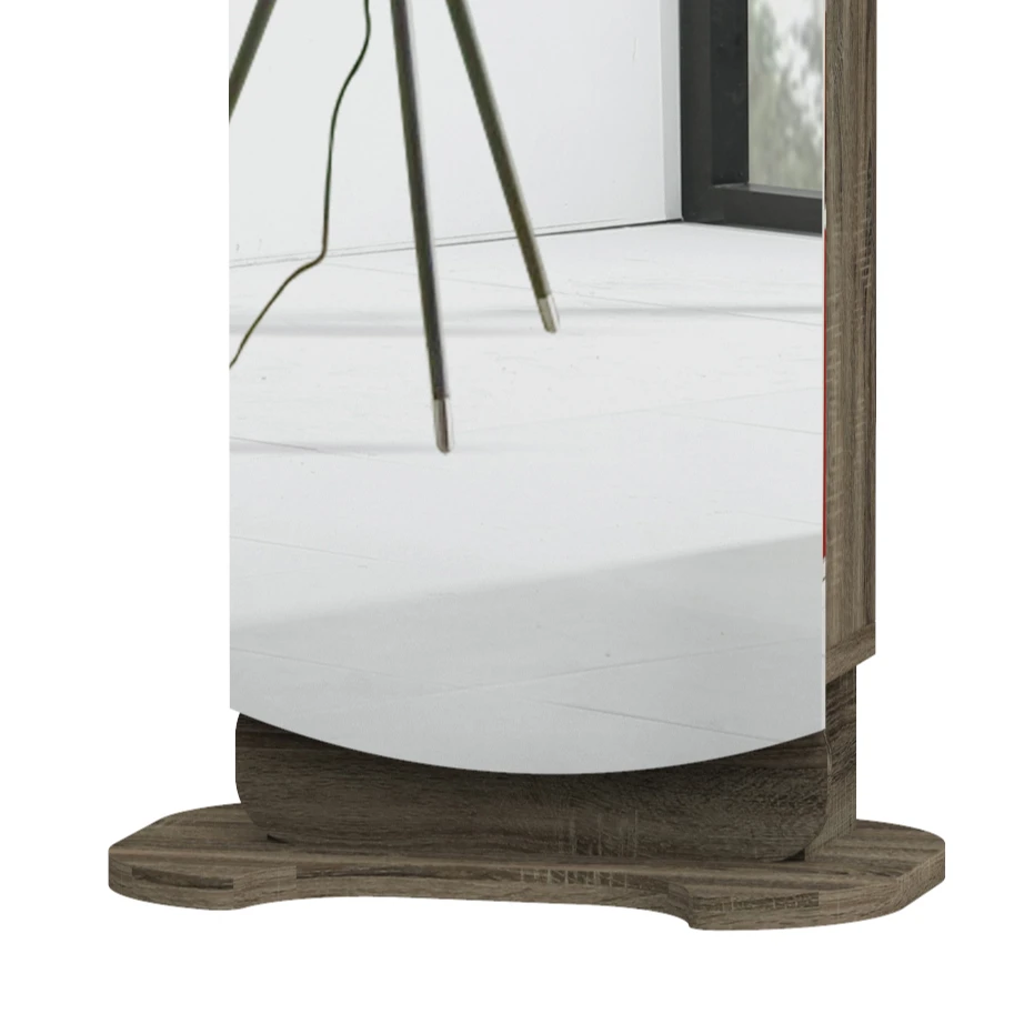 Space Saving Full Body Mirror Door Dresser Cabinet Set Flip Up a Small Desk Inside Wood Cabinet Made in Malaysia 15_0002