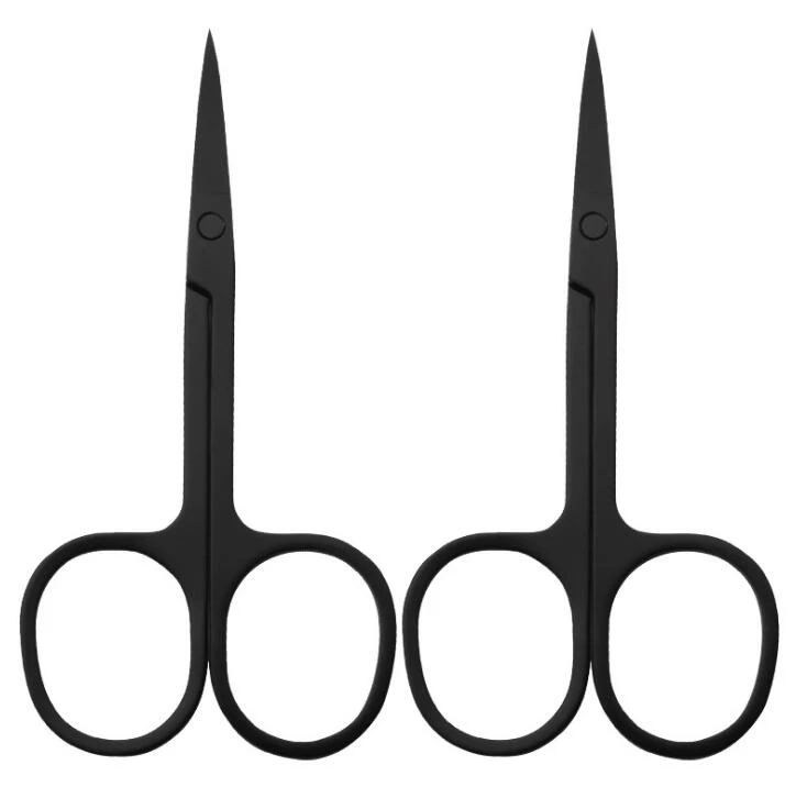 Professional Custom Logo Stainless Steel Nose Hair Mini Small Scissors Facial Hair Straight Round Tip For Face Facial Scissors