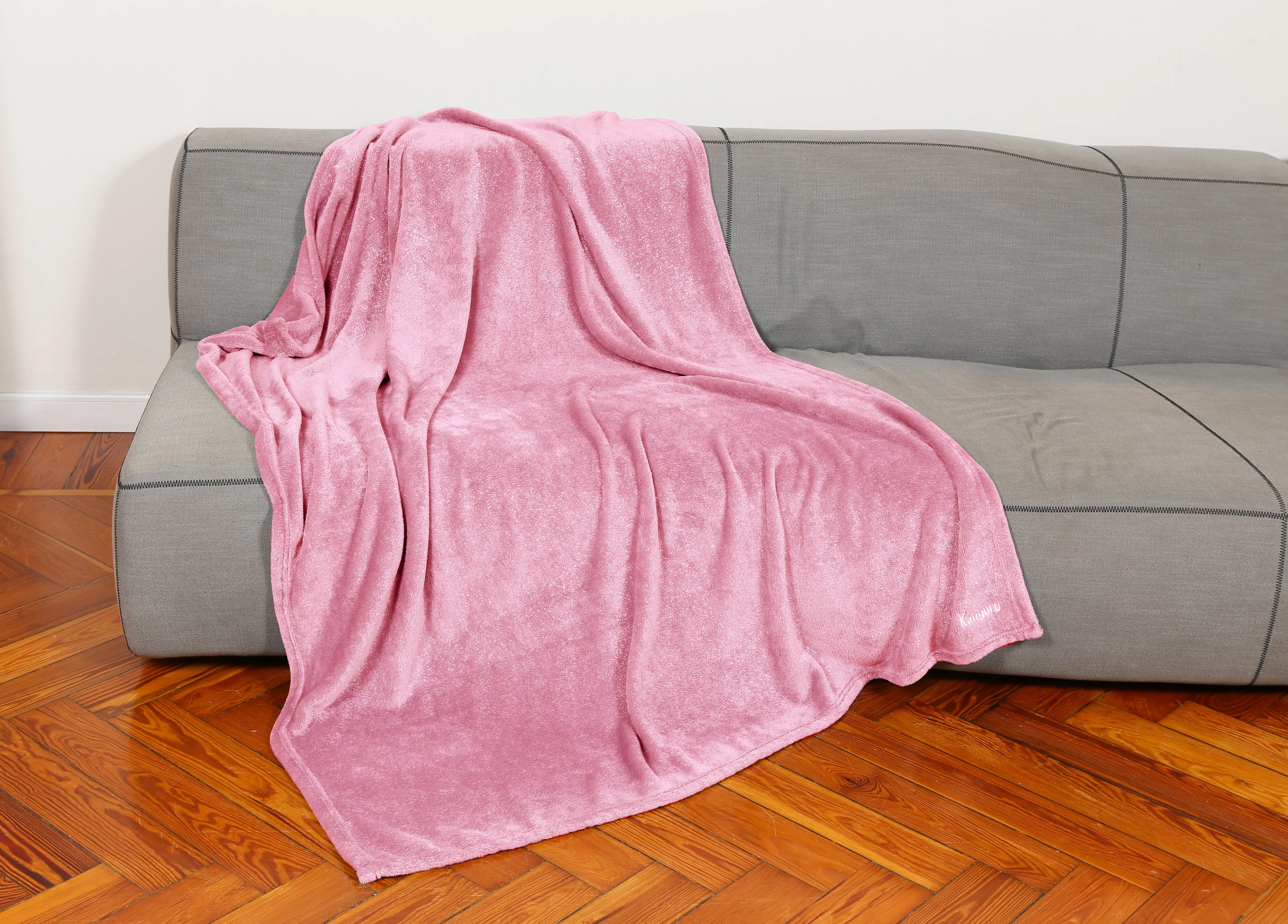 100% POLYESTER HIGH QUALITY HOT SALES AMAZON FLEECE PLUSH GLITTER THROW BLANKET MICROFIBER BEDDING PINK WHOLESALE