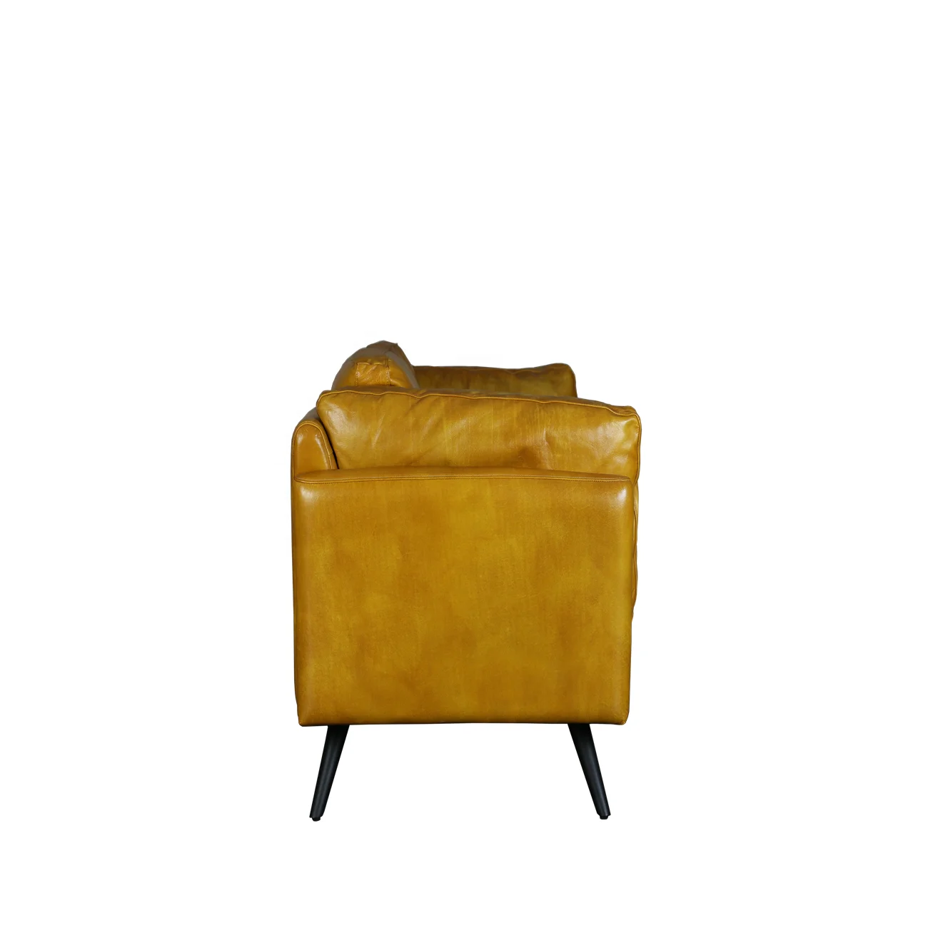 
Industrial & Vintage Solid Wood & Genuine Leather Two Seater Sofa For Living Room 