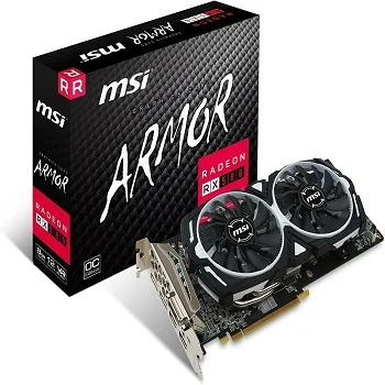 Графическая карта для игр и майнинга MSI RX580 8 Гб Armor SP GPU
