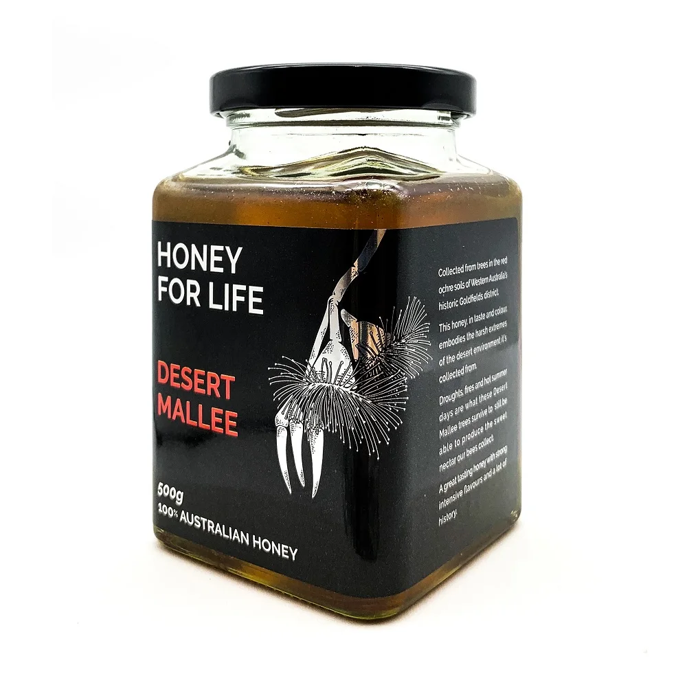 Velvety Texture None Additives 500g TA20+ Premium Natural Raw Honey Desert Mallee Honey With Shelf Life 3 years+