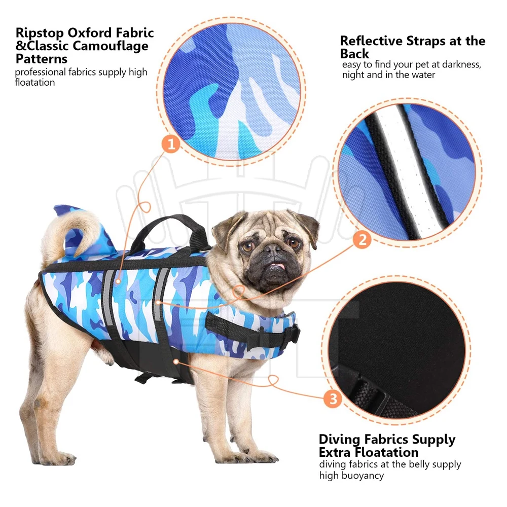 OEM Custom Wholesales Personalized Pet Life Vest Jacket Dog Safety Swimming Life Jacket