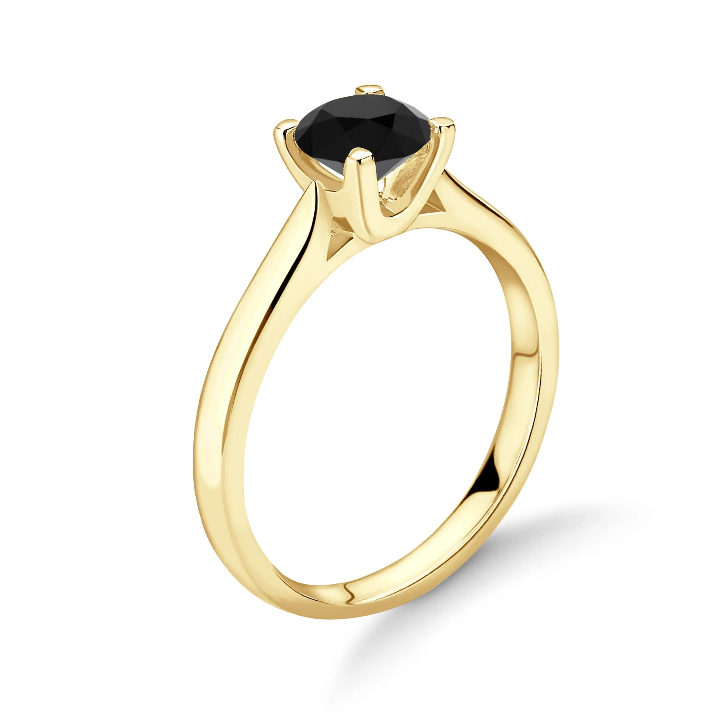 100% натуральный 0 50 Ct черный бриллиант солитер обручальное кольцо в 14k настоящего золота
