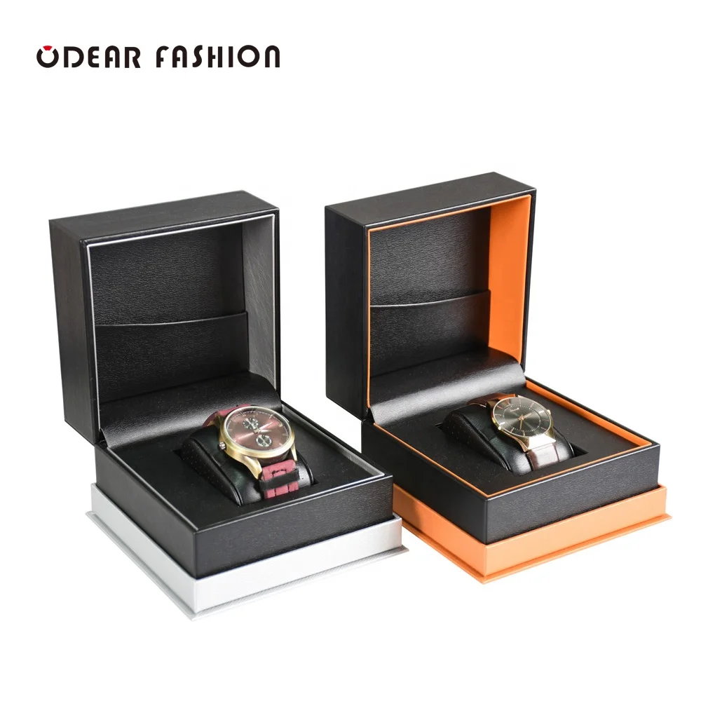 unique custom logo luxury leather plastic storage gift package box for watch box