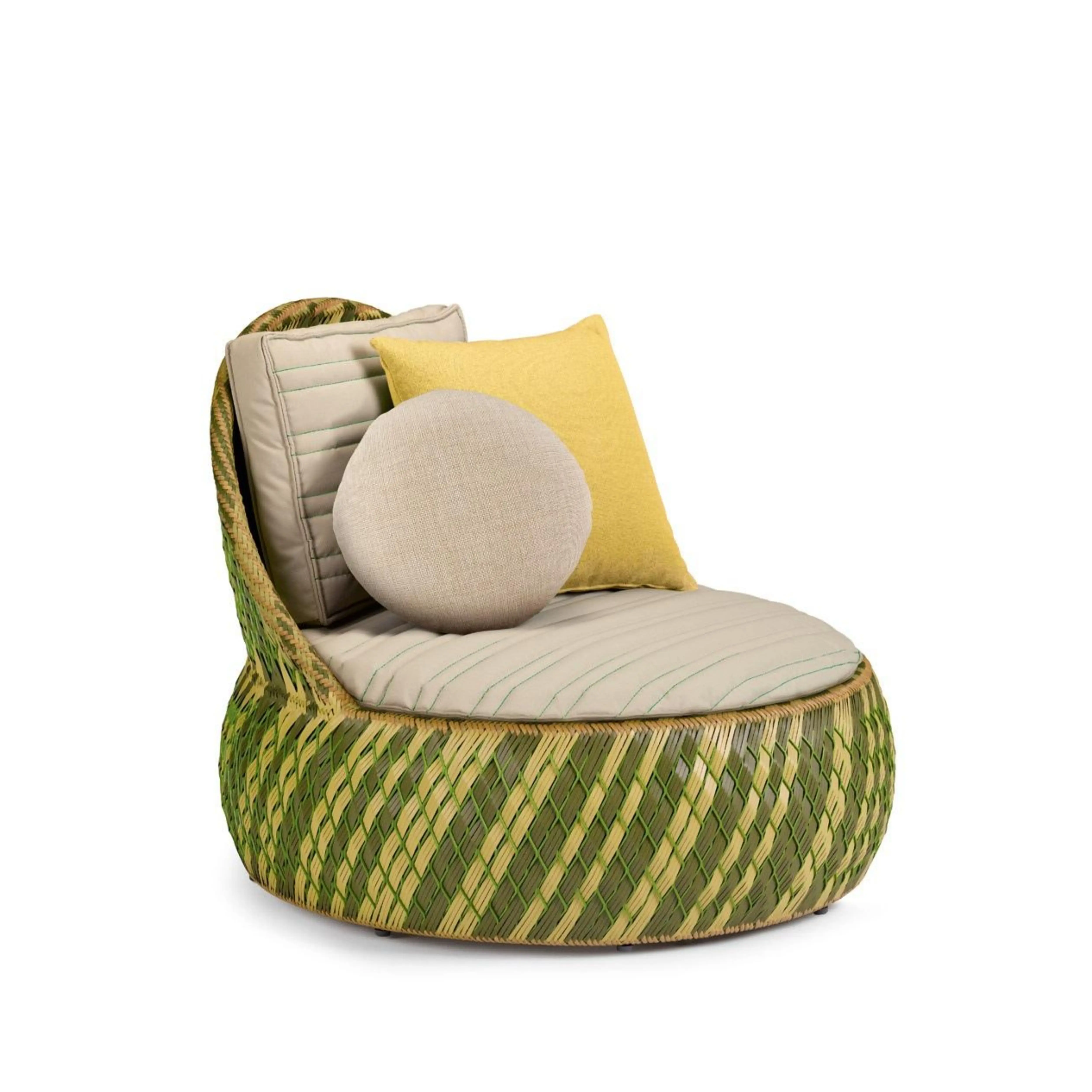 Arvabil Handmade Wicker Arebic Green Lounge Chair