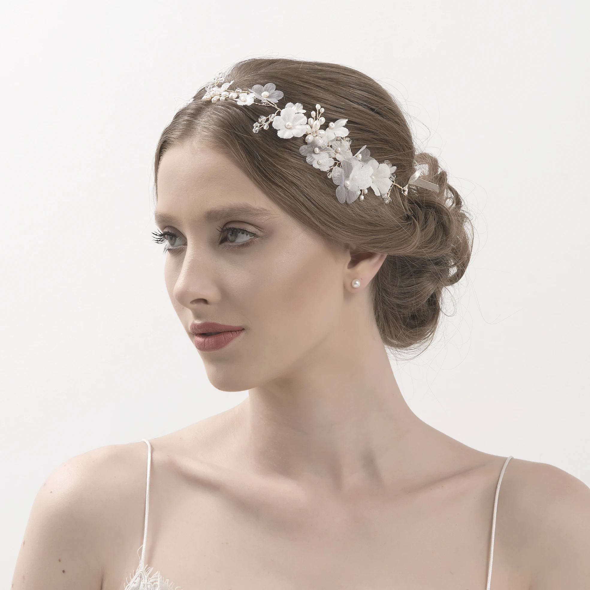 Chic Gold Hair Band With Organza Chamomile Hair Accessories Hotsale Wholesale