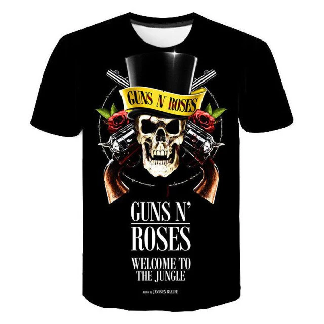 Fashion Guns N Roses Graphic 3D Print Men Women T Shirt Casual O-Neck Short Sleeve Streetwear Oversized Male T-Shirt Trend Tees