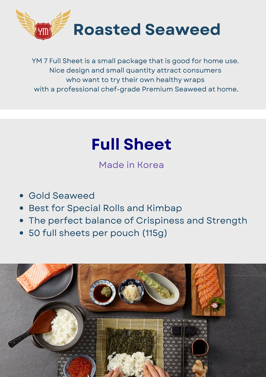 YM Roasted Seaweed Premium Nori for Sushi