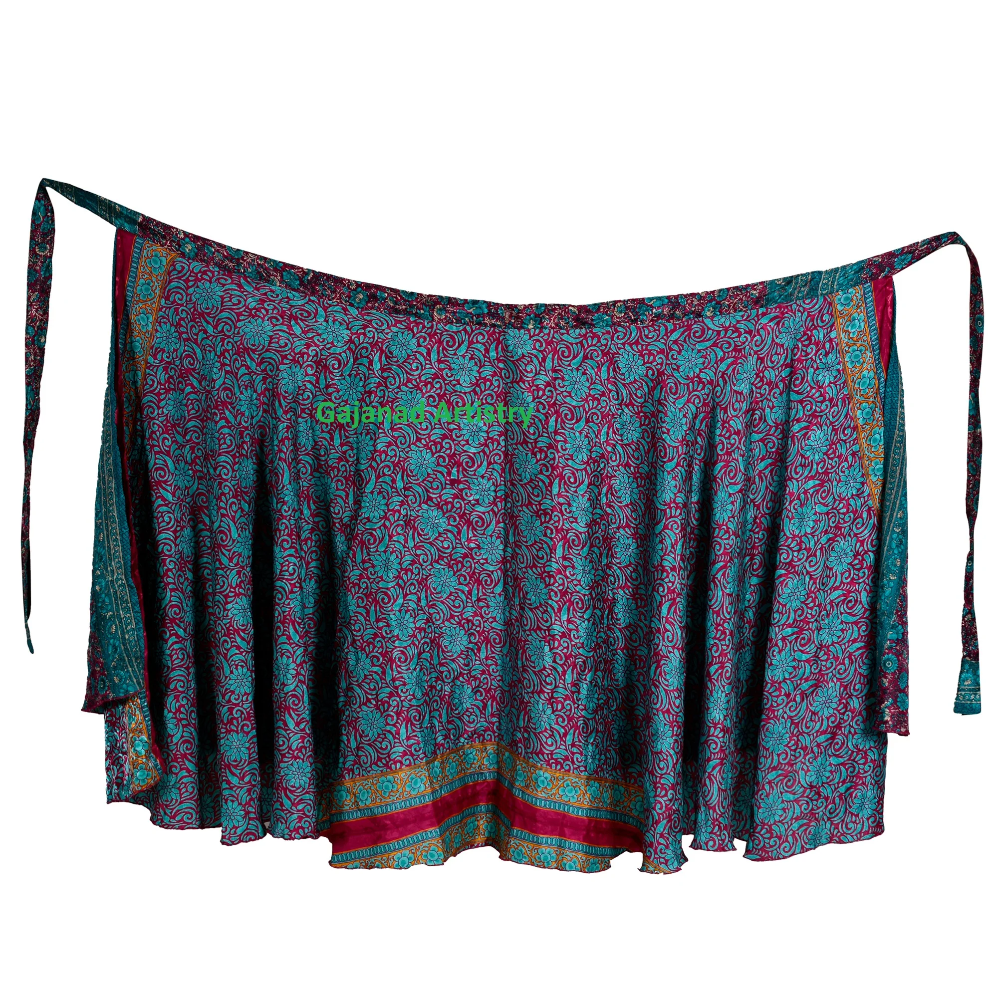 Оптовая продажа винтажная индийская шелковая Макси-юбка богемные Цветочные Макси-юбки в стиле хиппи летние юбки бохо один размер