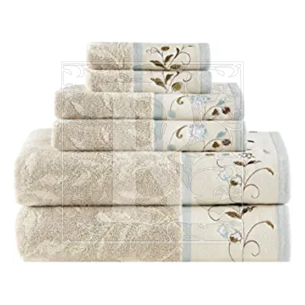 Luxury Custom Towel Logo Embroidery White Cotton hotel Bath Towel Sets