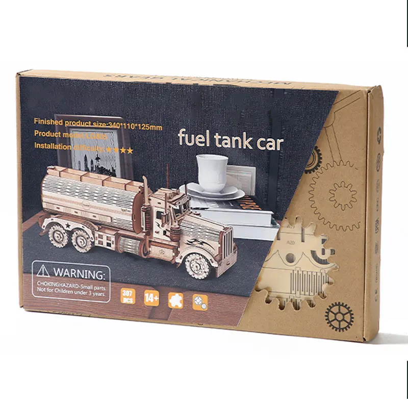 Selling Difficult DIY Truck Tanker Custom Wholesale Personalised Big Kids Wooden 3d Puzzles