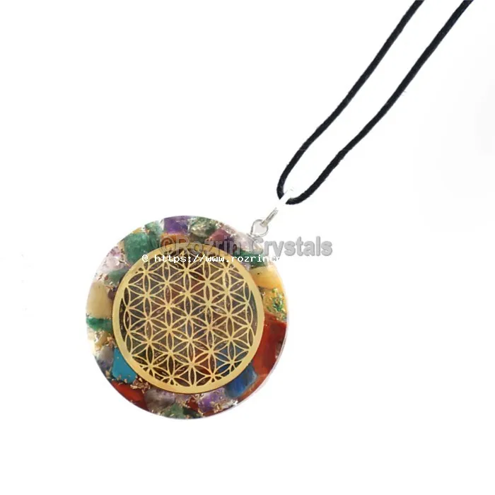 Supplier of Orgone Chakra Disc Flower Of Life Pendant : Orgone Chakra Disc Flower Of Life Pendant For Sale